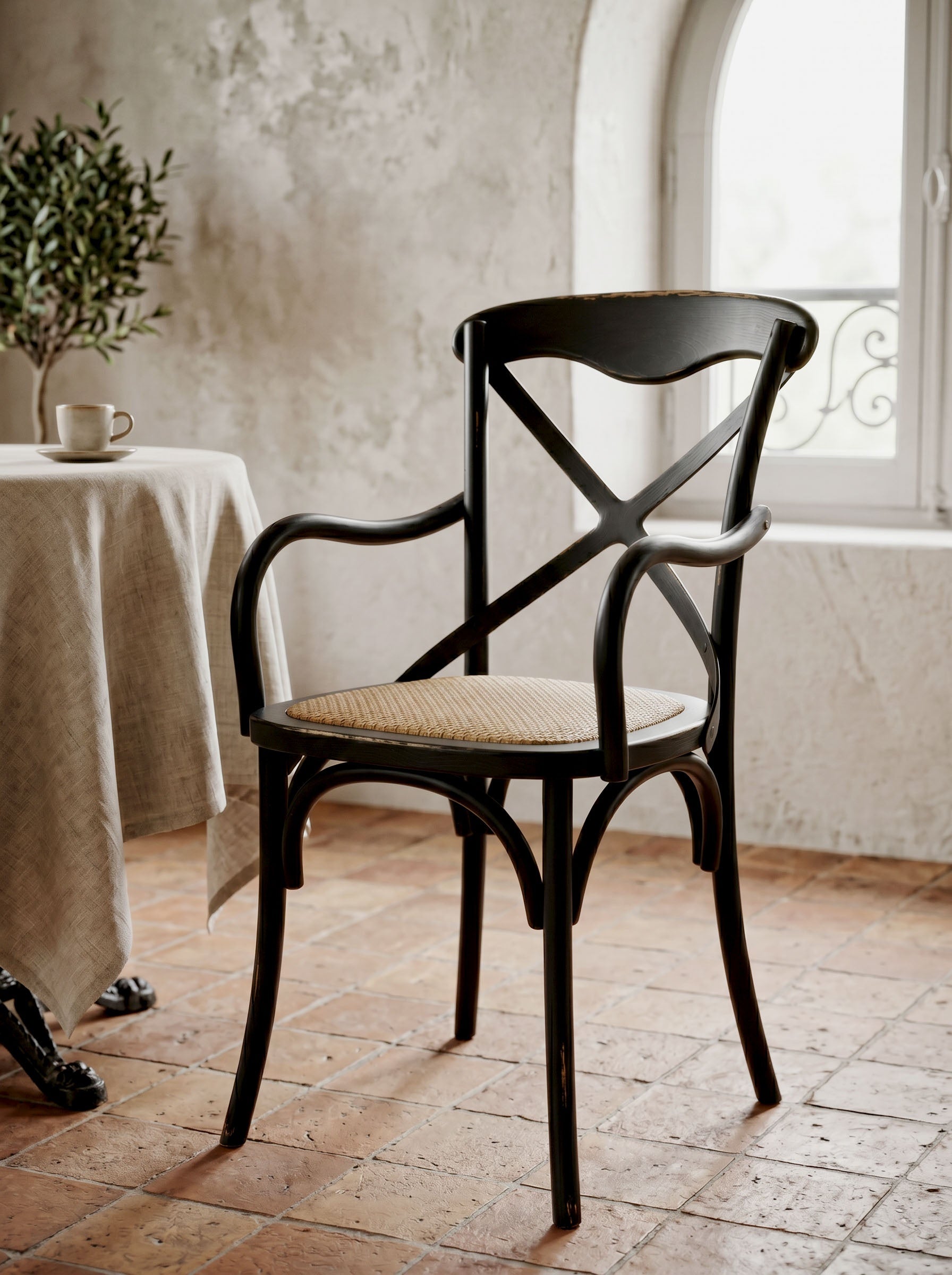 Chaise accoudoir Cassidy black antique homa home