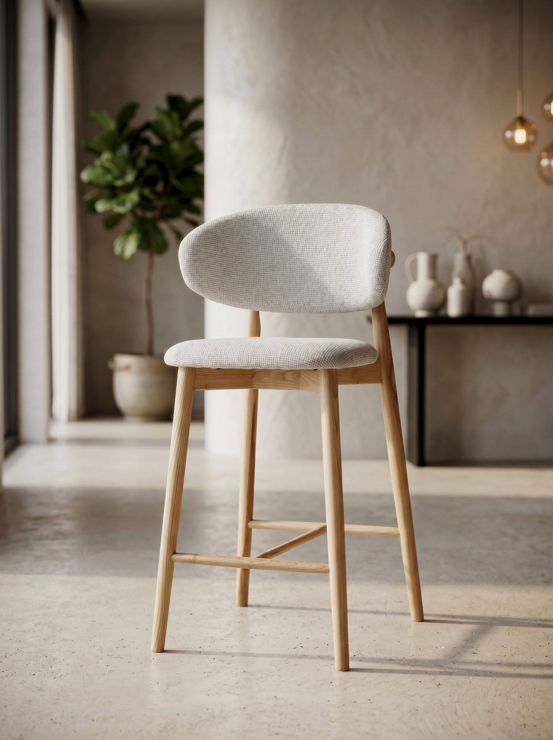 Tabouret JASPE Naturel & White L'Empreinte