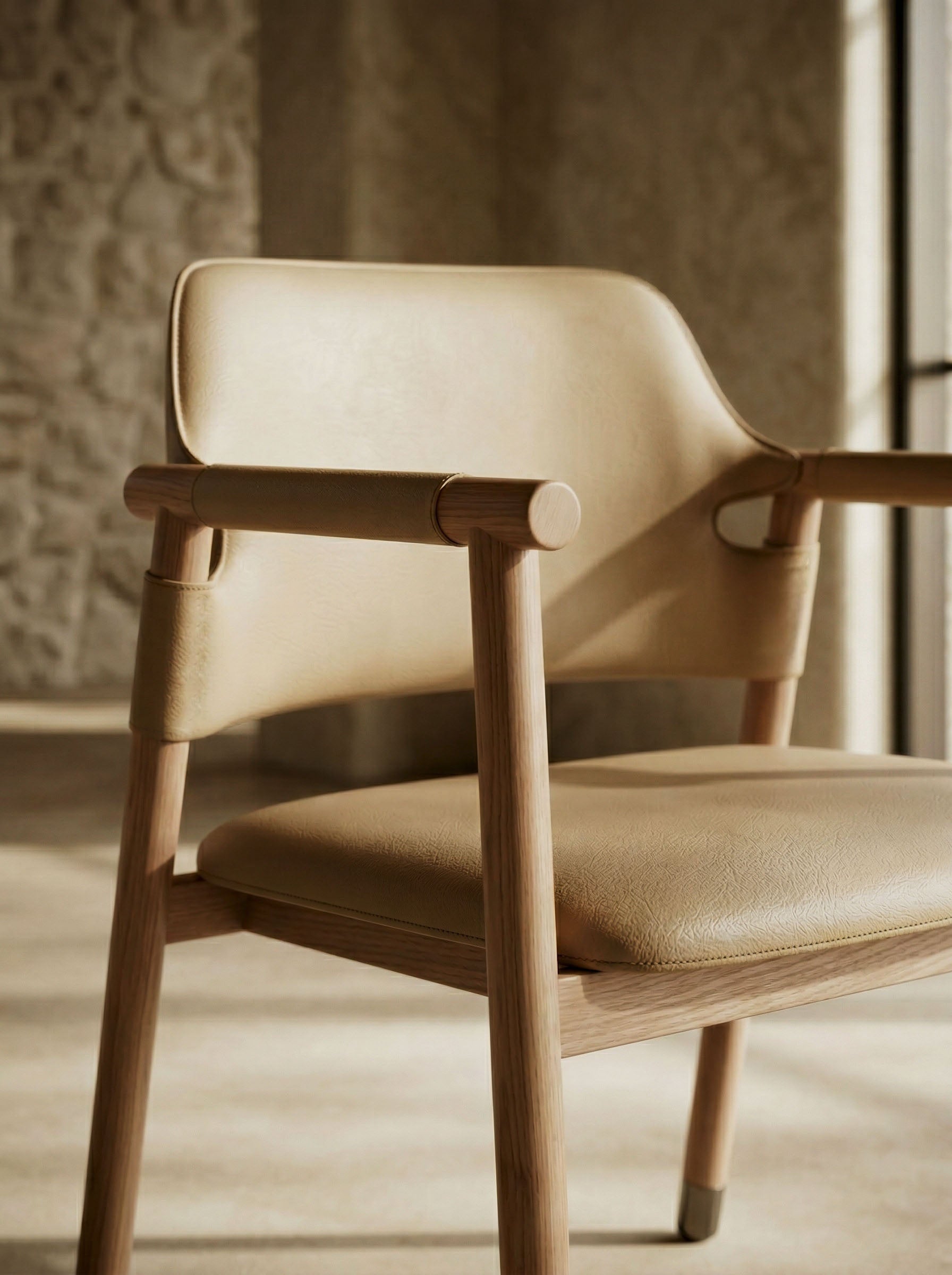Chaise AARHUS  assise en cuir homa home