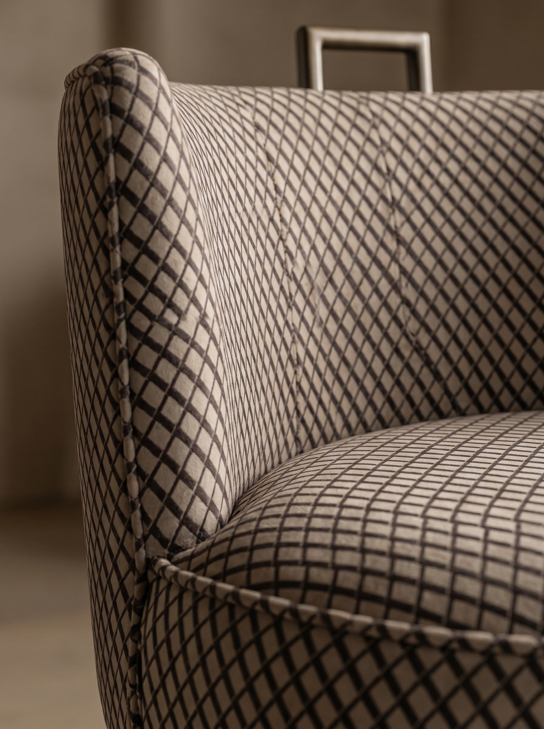 Tabouret DANA quadriller Black & Brown L'Empreinte