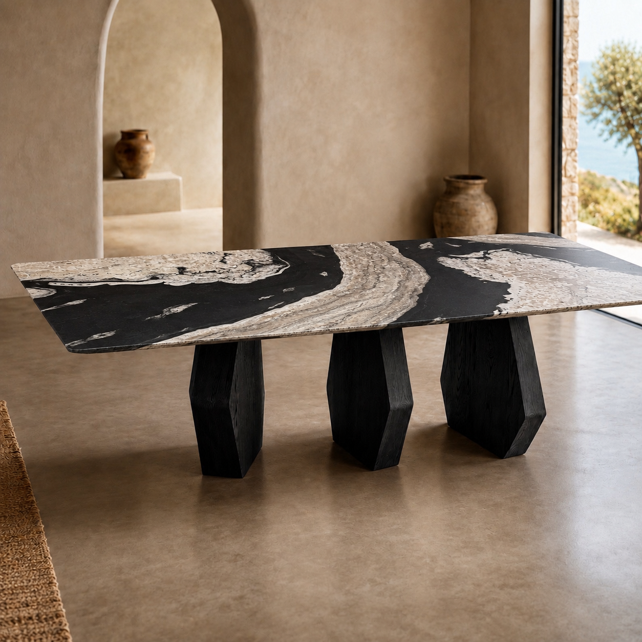 Table à manger Venea 3 pieds 320x120 cm homa home