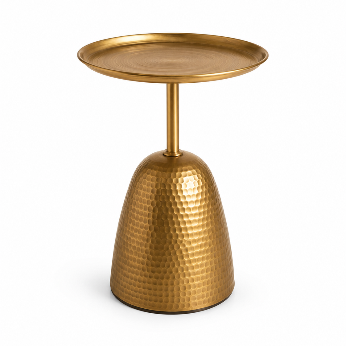 Table ronde en métal doré martelé homa home