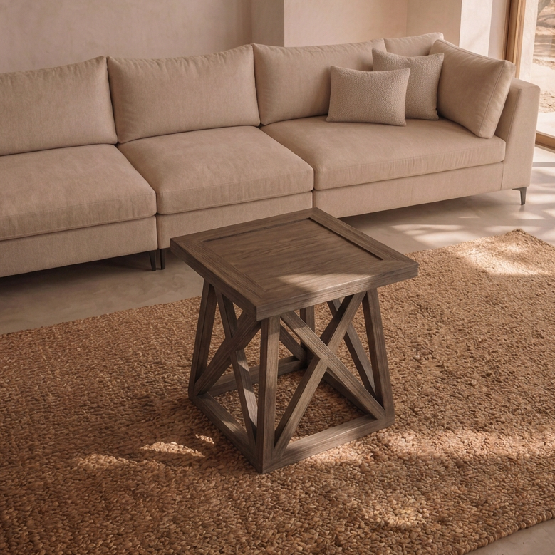 Table d’appoint MIA en bois – 60 × 60 × H 66 cm homa home