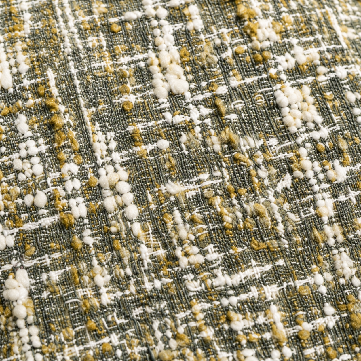 Coussin OLENA Vert sauge, écru et ocre texturé 40 × 40 Homa Home