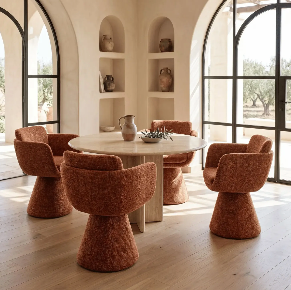 Fauteuil Pivotant Lexi Terre Cuite homa home