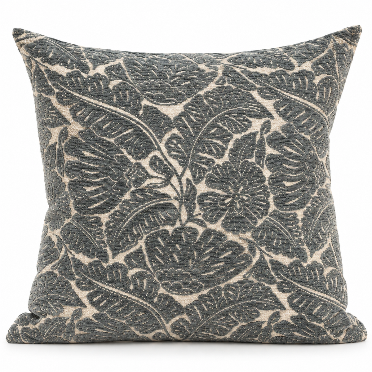 Coussin décoratif à motif floral gris et écru – Lombok 50x50 Homa Home