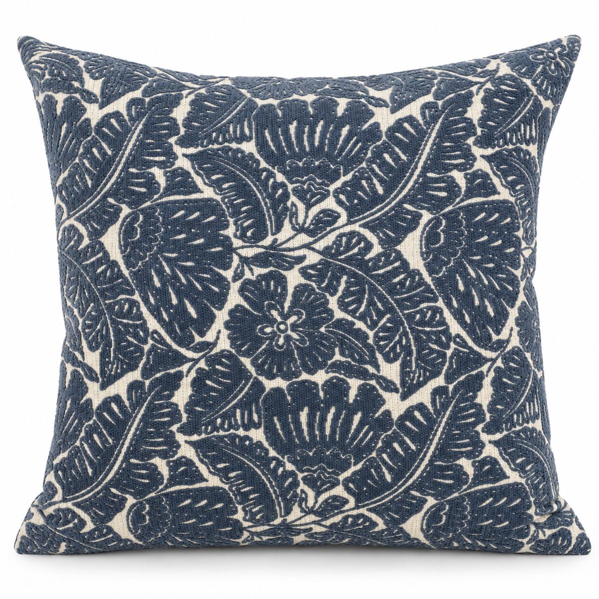 Coussin décoratif à motif floral bleu et écru – Java 50x50 Homa Home