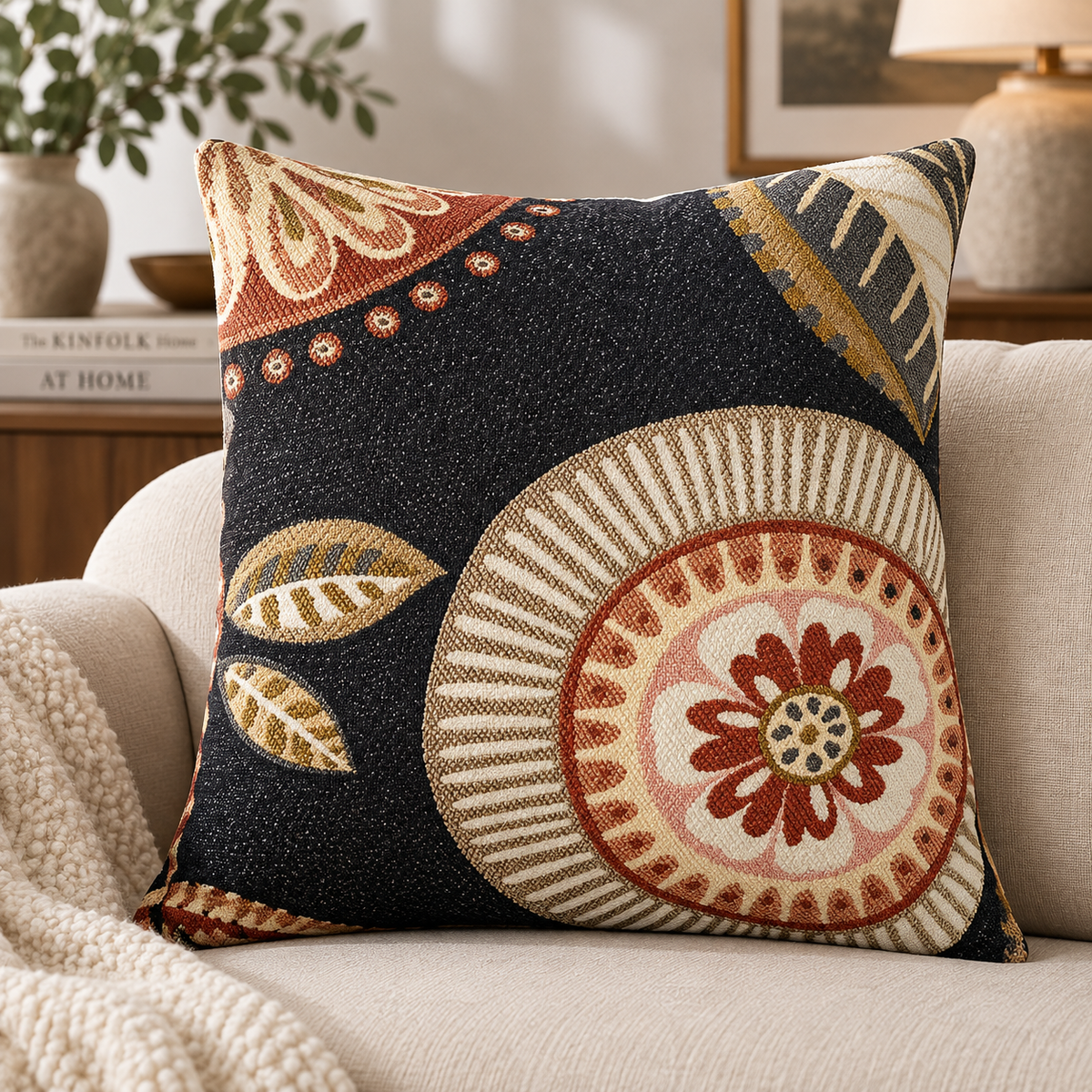 Coussin décoratif brodé Naya | Homa Home 50x50 Homa Home