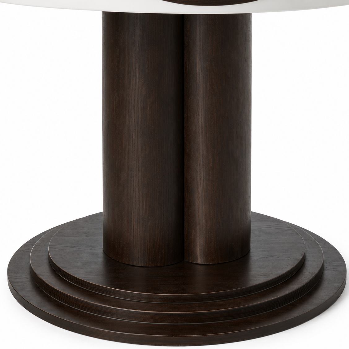 Table à manger ronde Ø120 cm en chêne foncé  et céramique