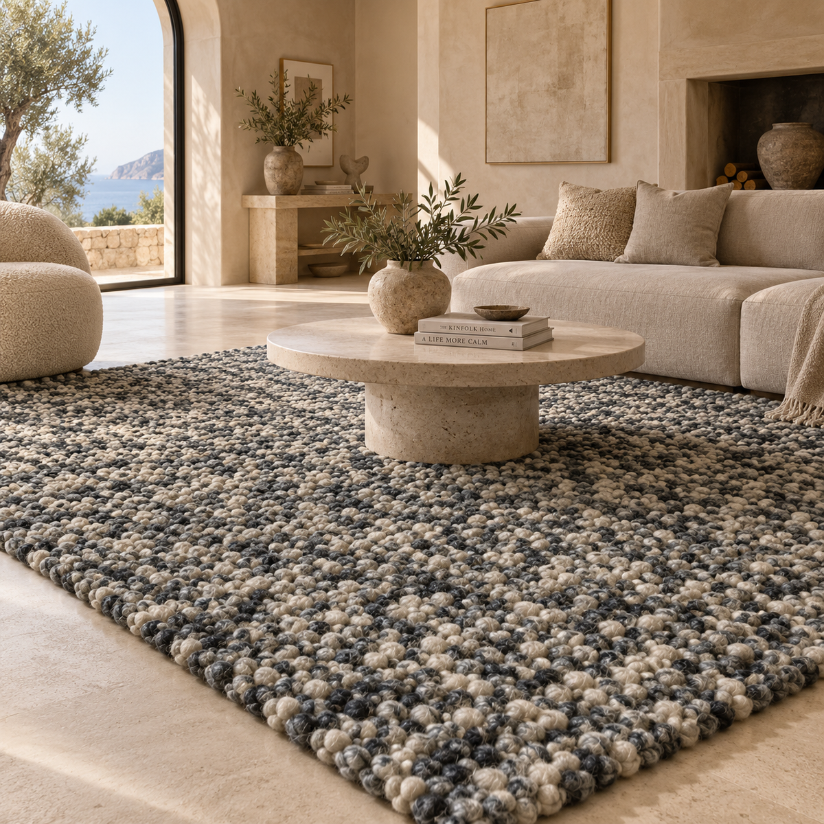 Tapis bouclette bleuetée Homa Home