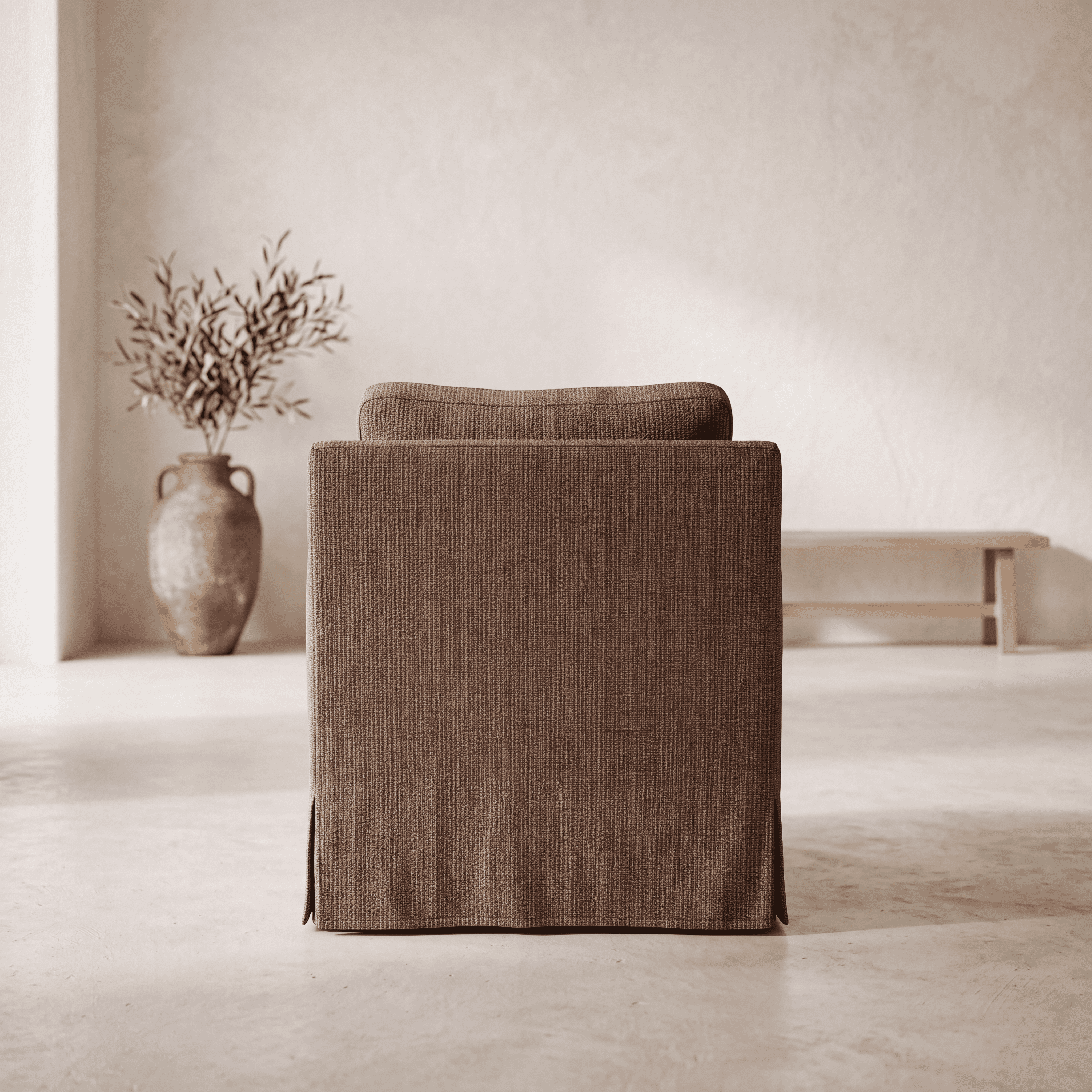 Fauteuil Carmel Lin Chocolat Homa Home