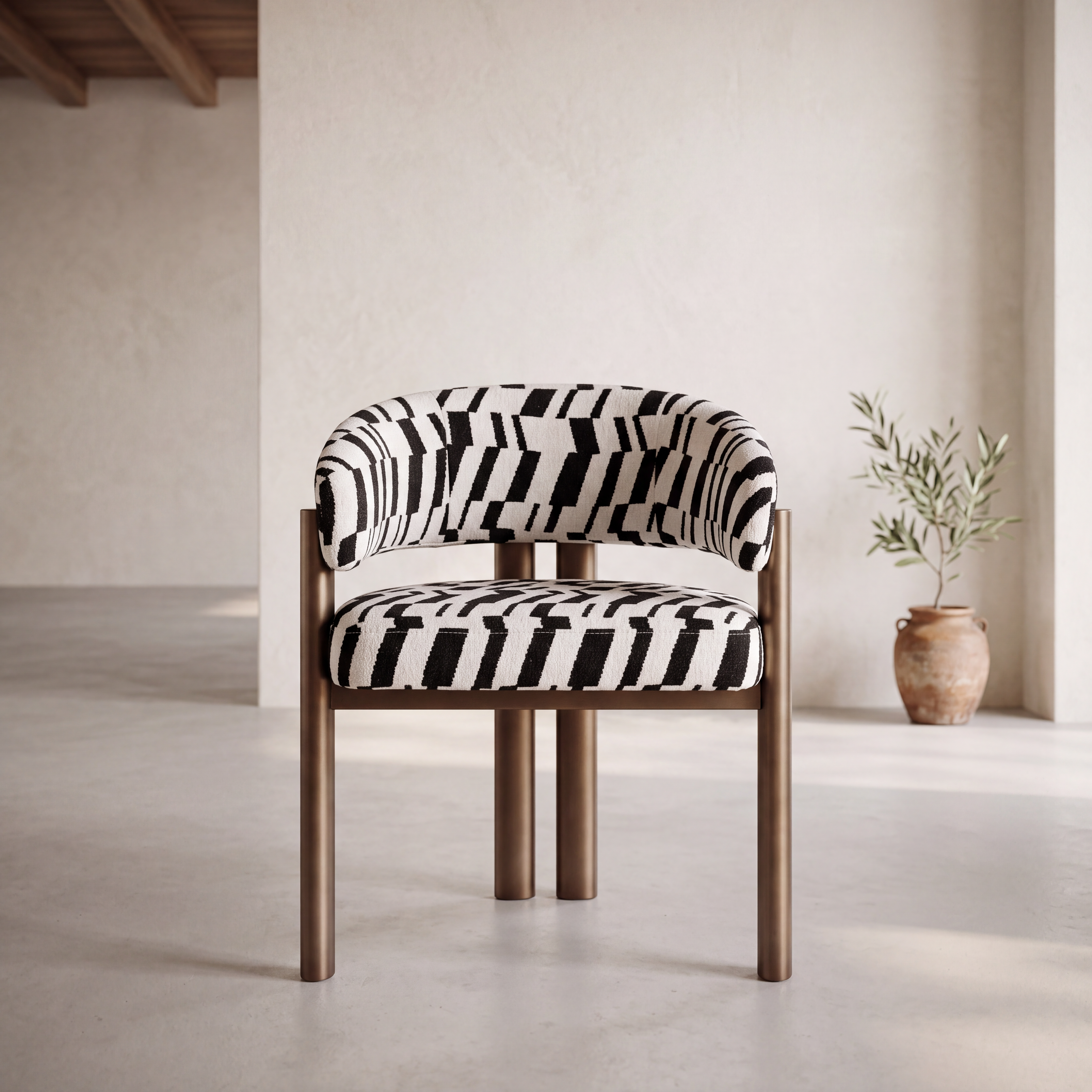 Chaise Ninon imprimé noir Homa Home