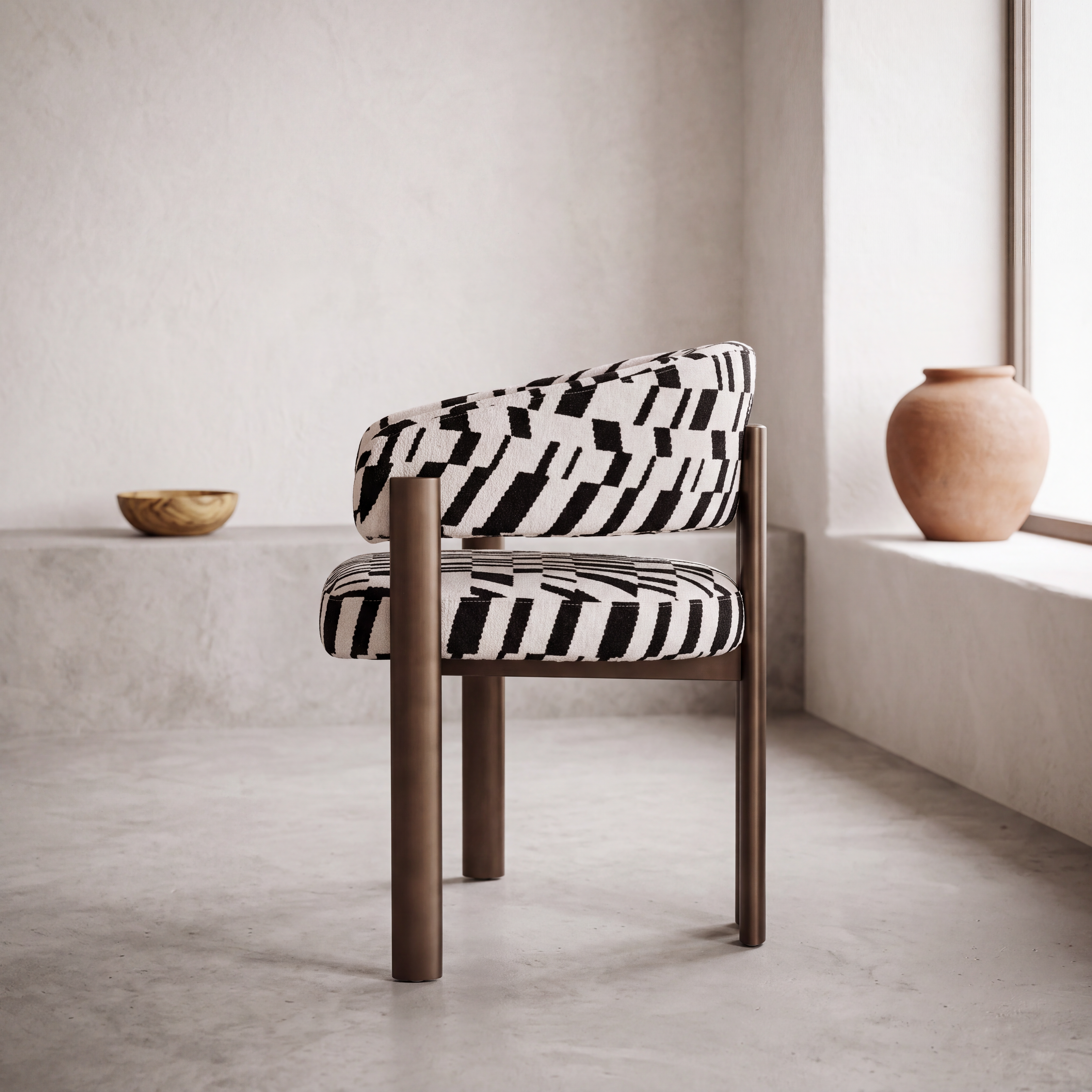 Chaise Ninon imprimé noir Homa Home