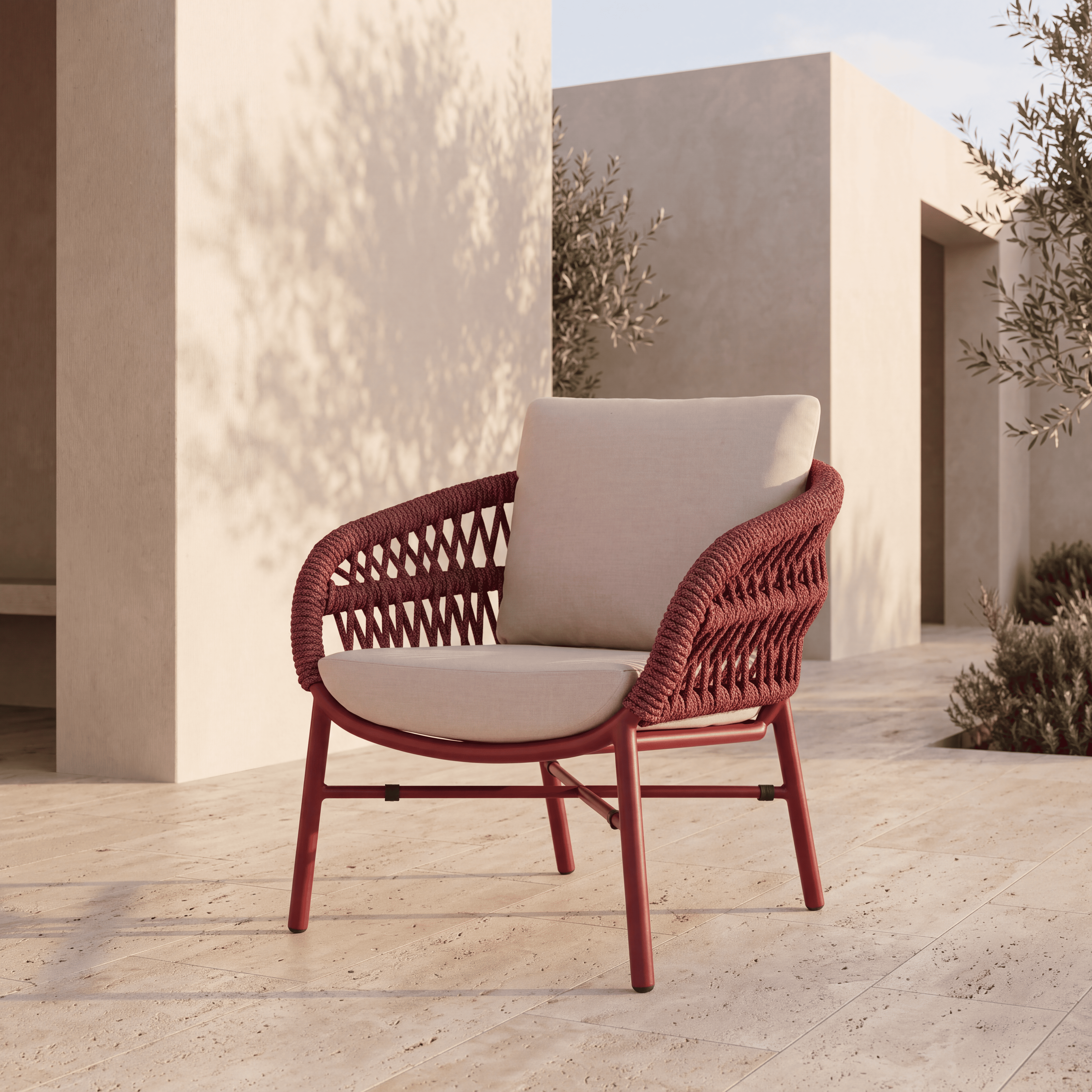 Fauteuil extérieur HOLLY lie-de-vin homa home