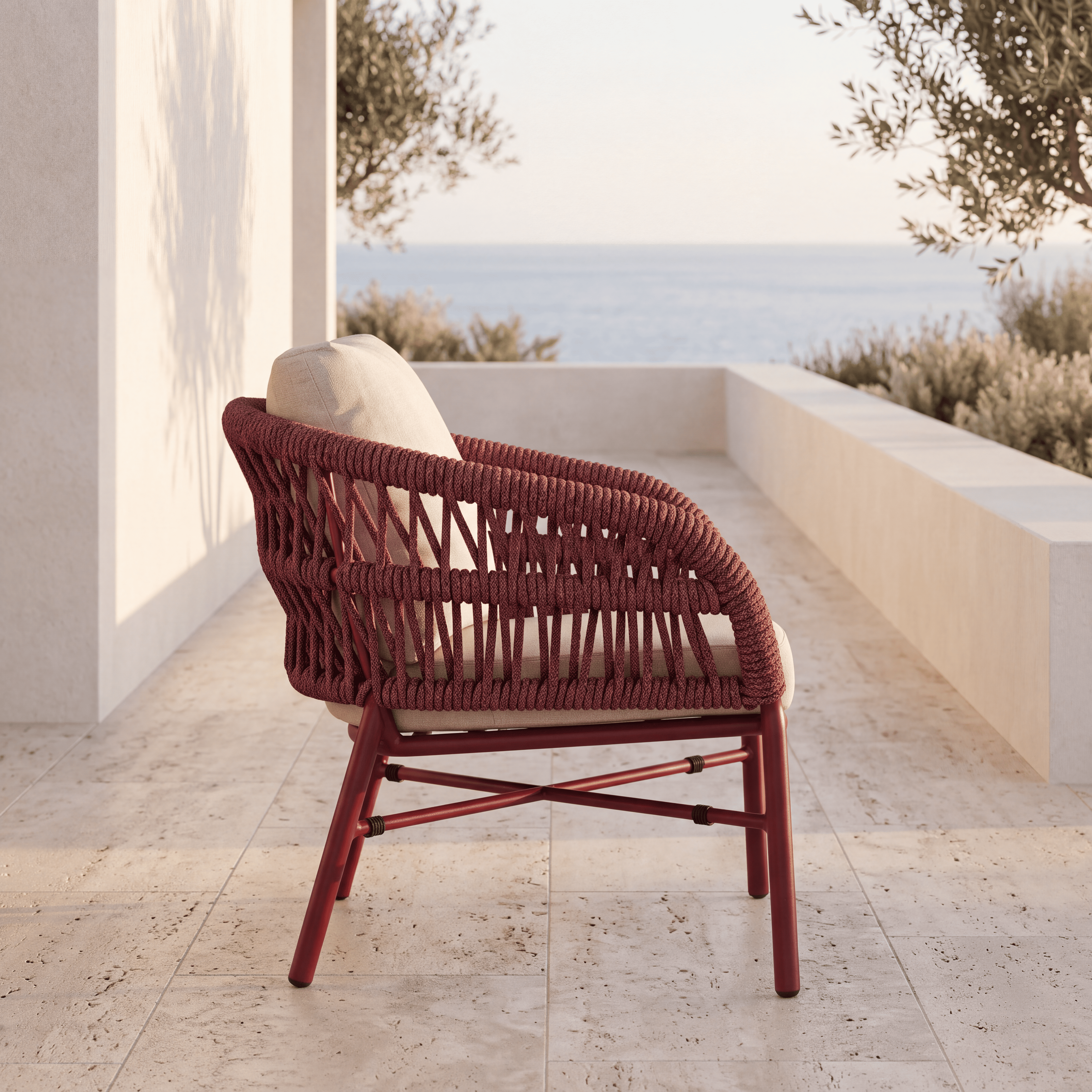Fauteuil extérieur HOLLY lie-de-vin homa home