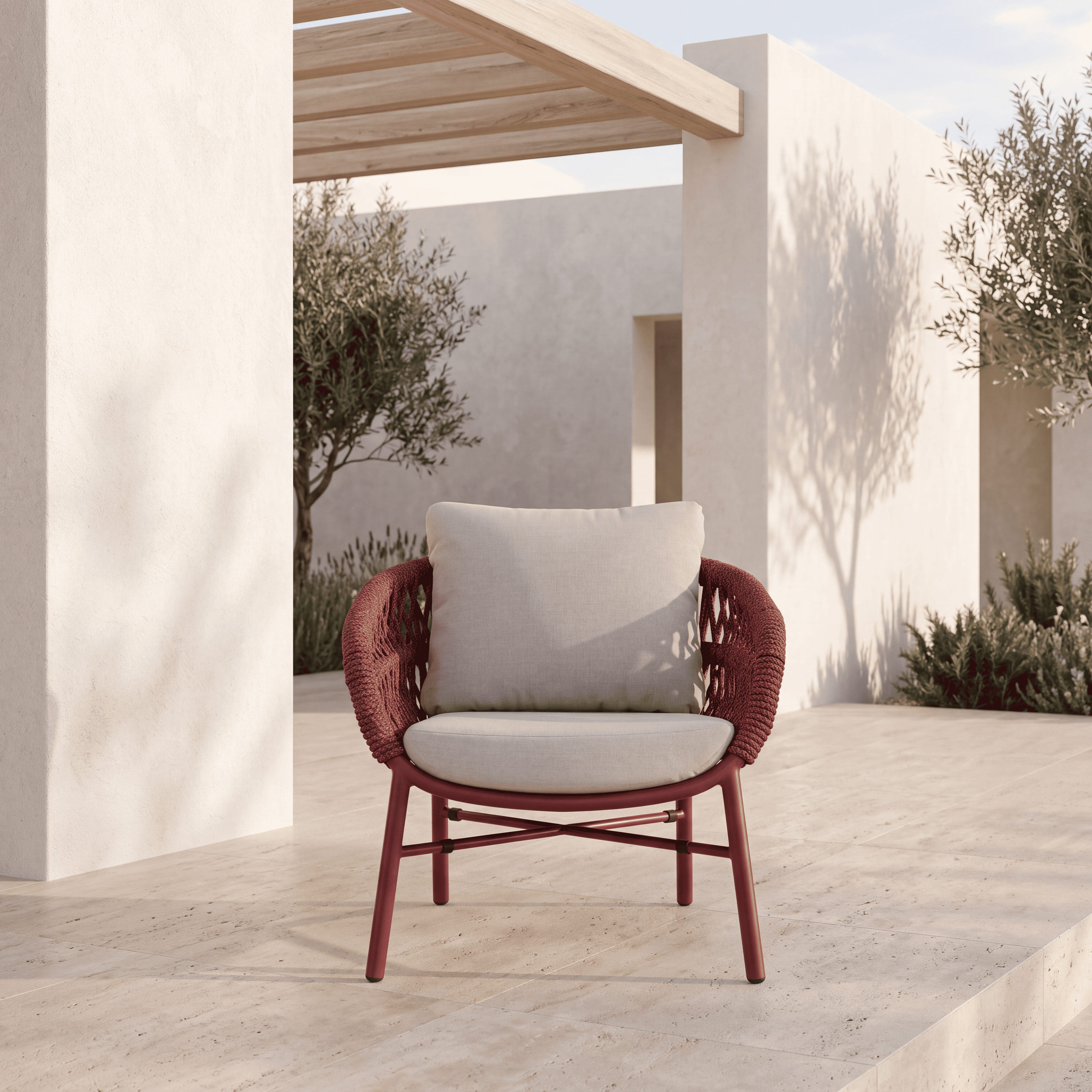 Fauteuil extérieur HOLLY lie-de-vin homa home