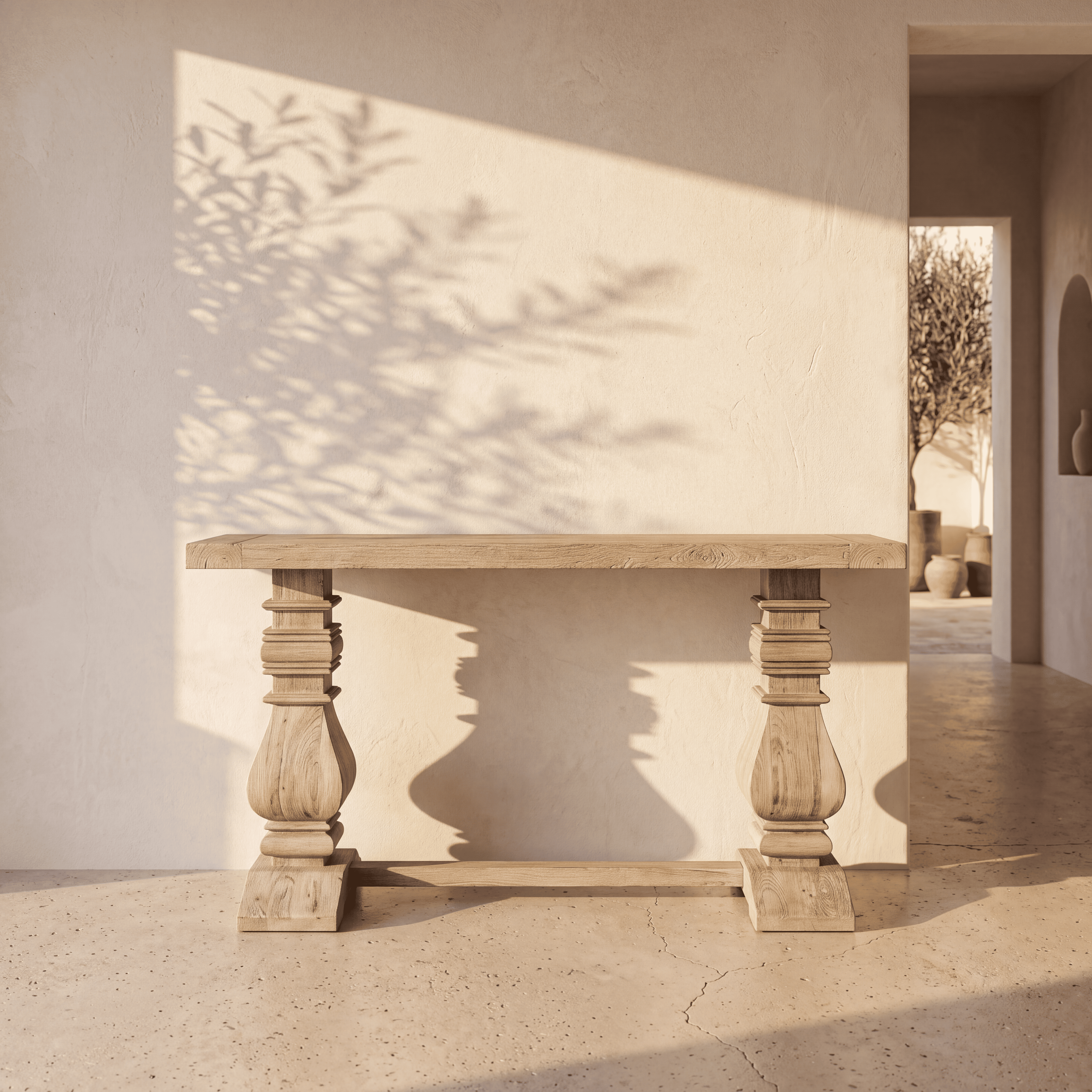 Console double colonne Teck homa home