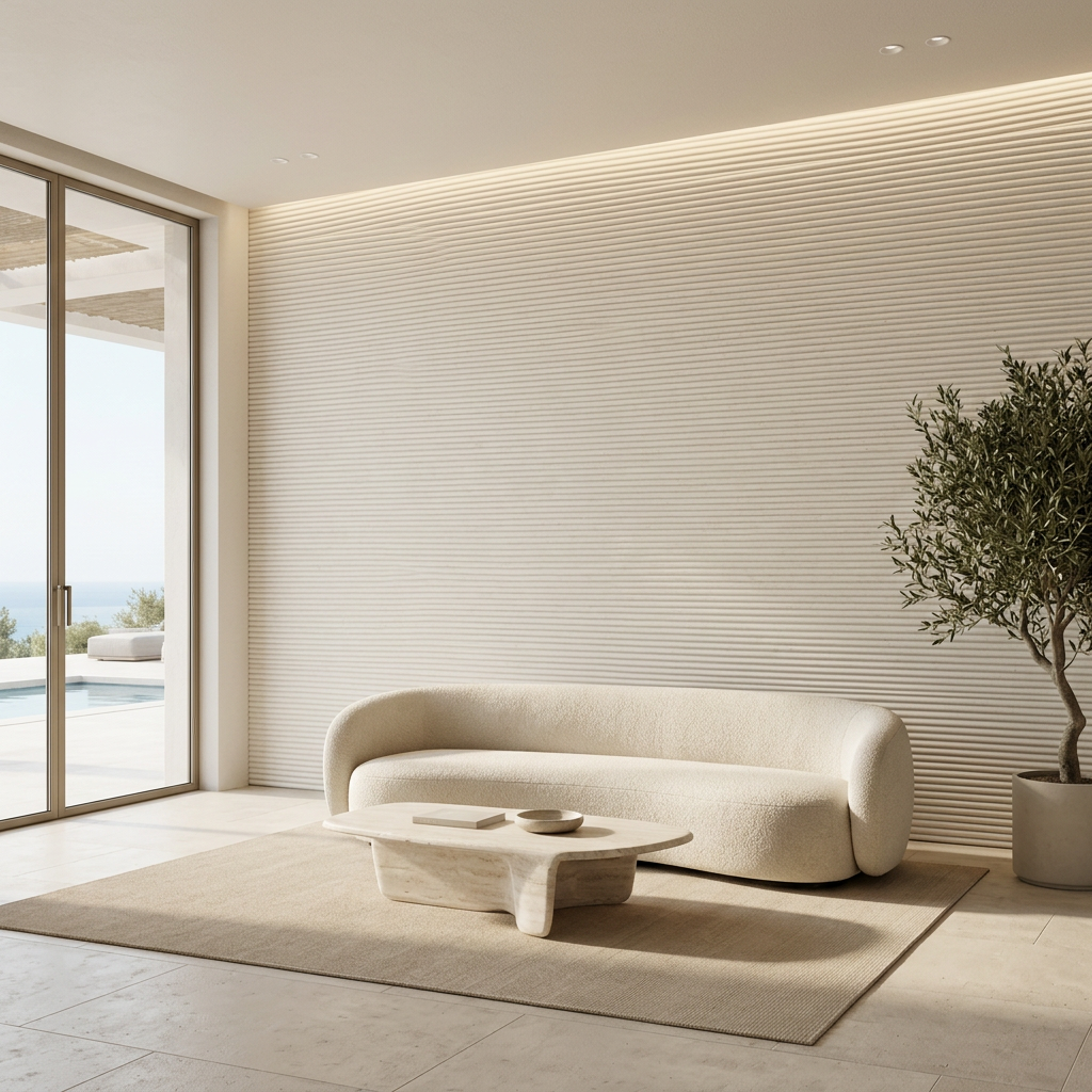 Revêtement mural Linea – Pierre striée blanc cassé Homa Home