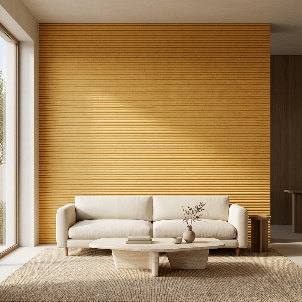 Revêtement mural Miel – Pierre nervurée jaune doré Homa Home