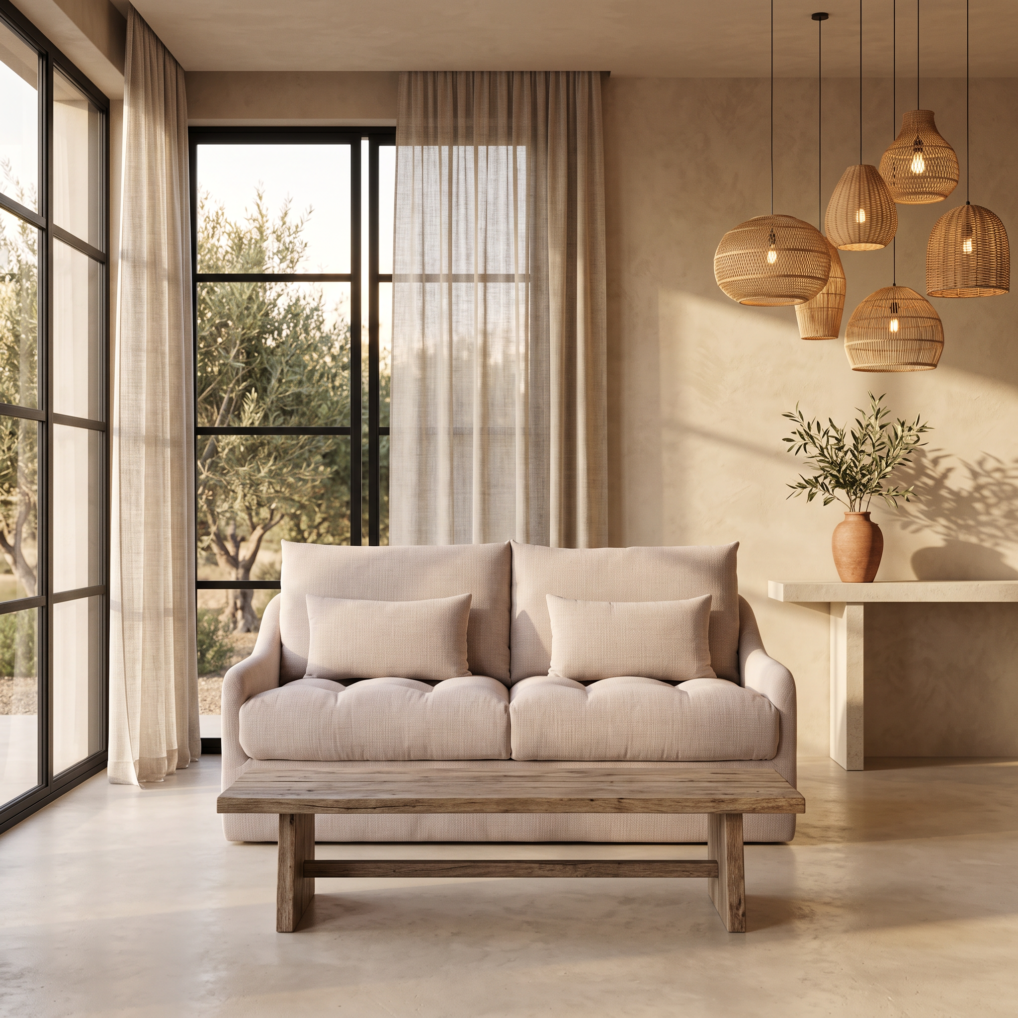 Canapé LAGUNA Beige 2 places homa home