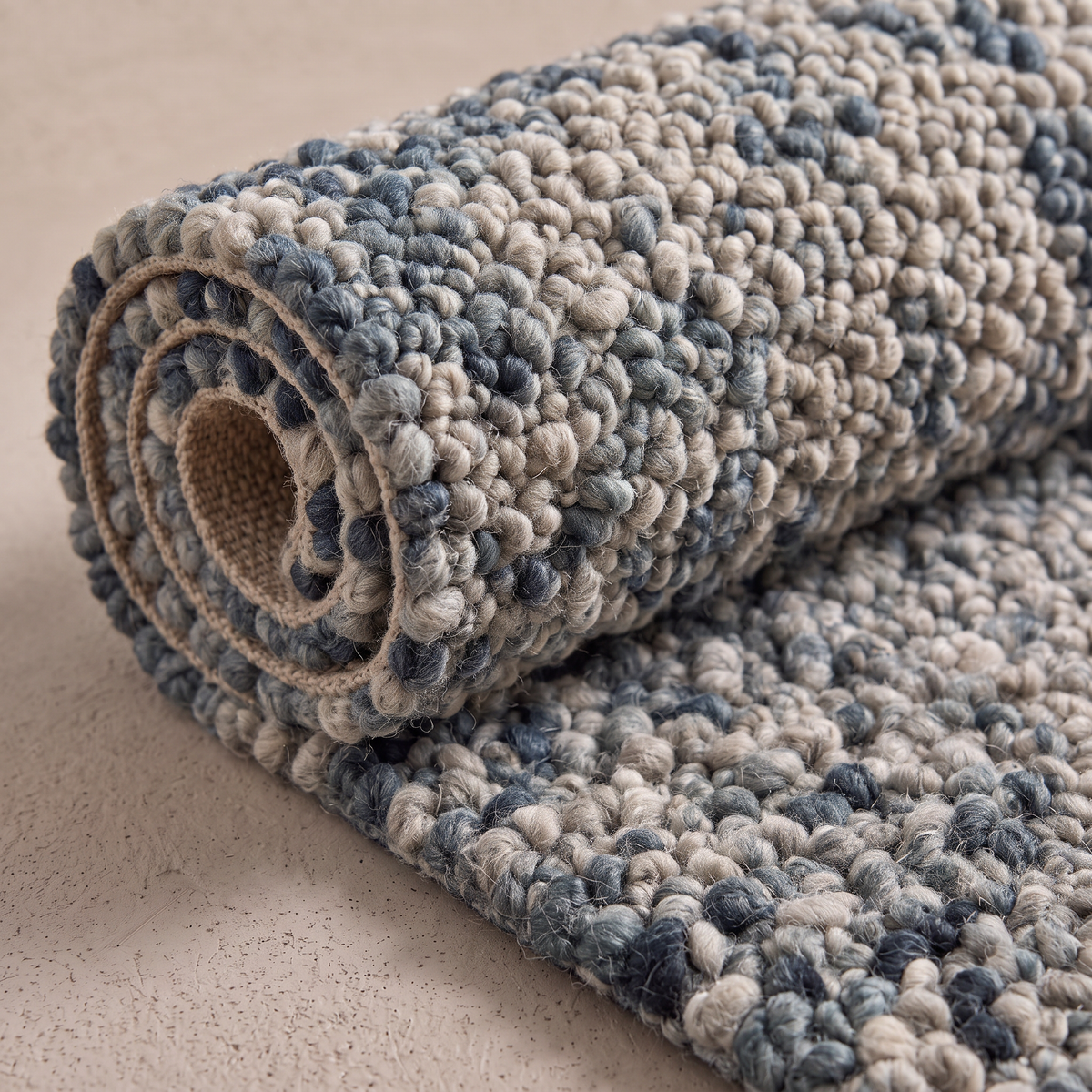 Tapis bouclette bleu Homa Home