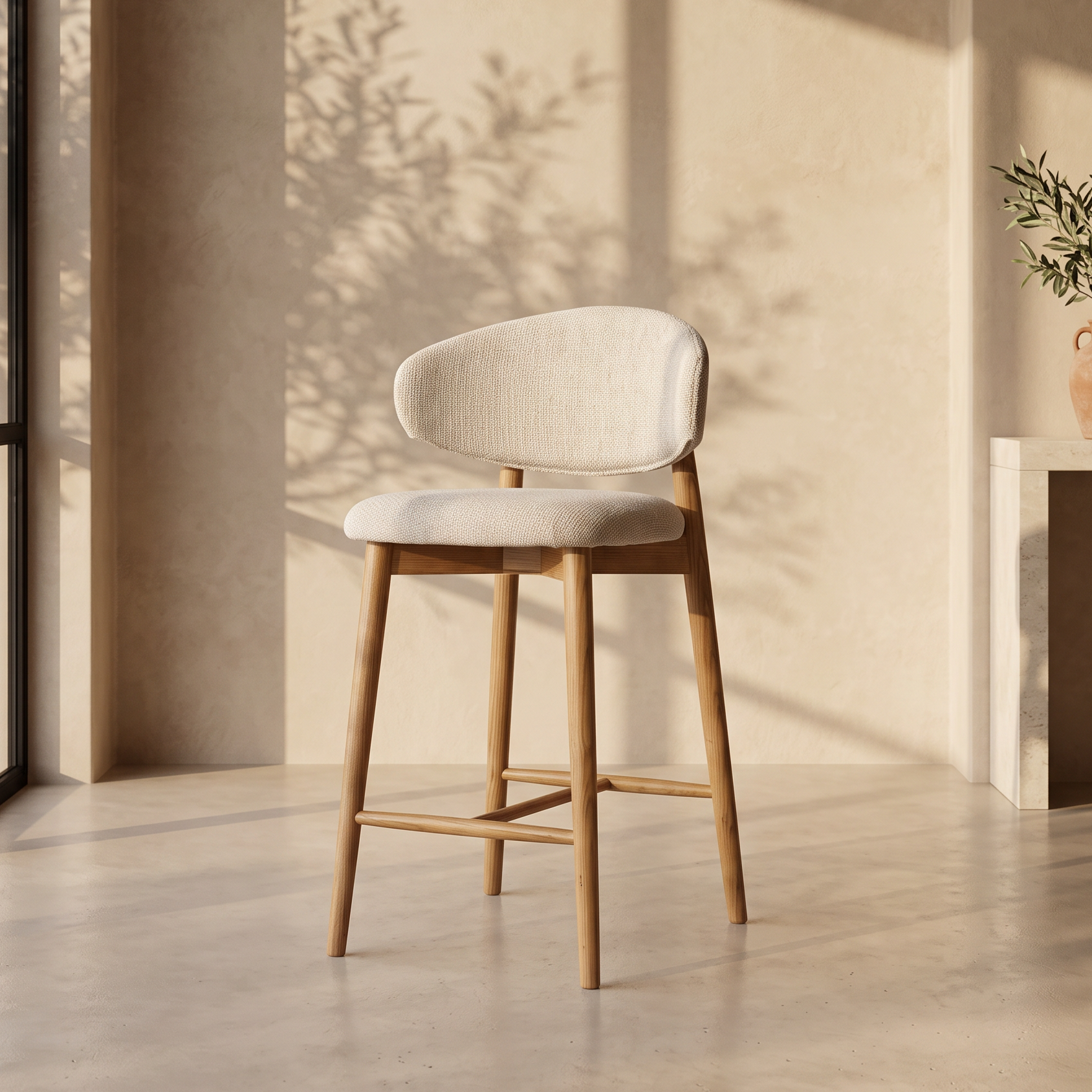 Tabouret JASPE Naturel & White homa home