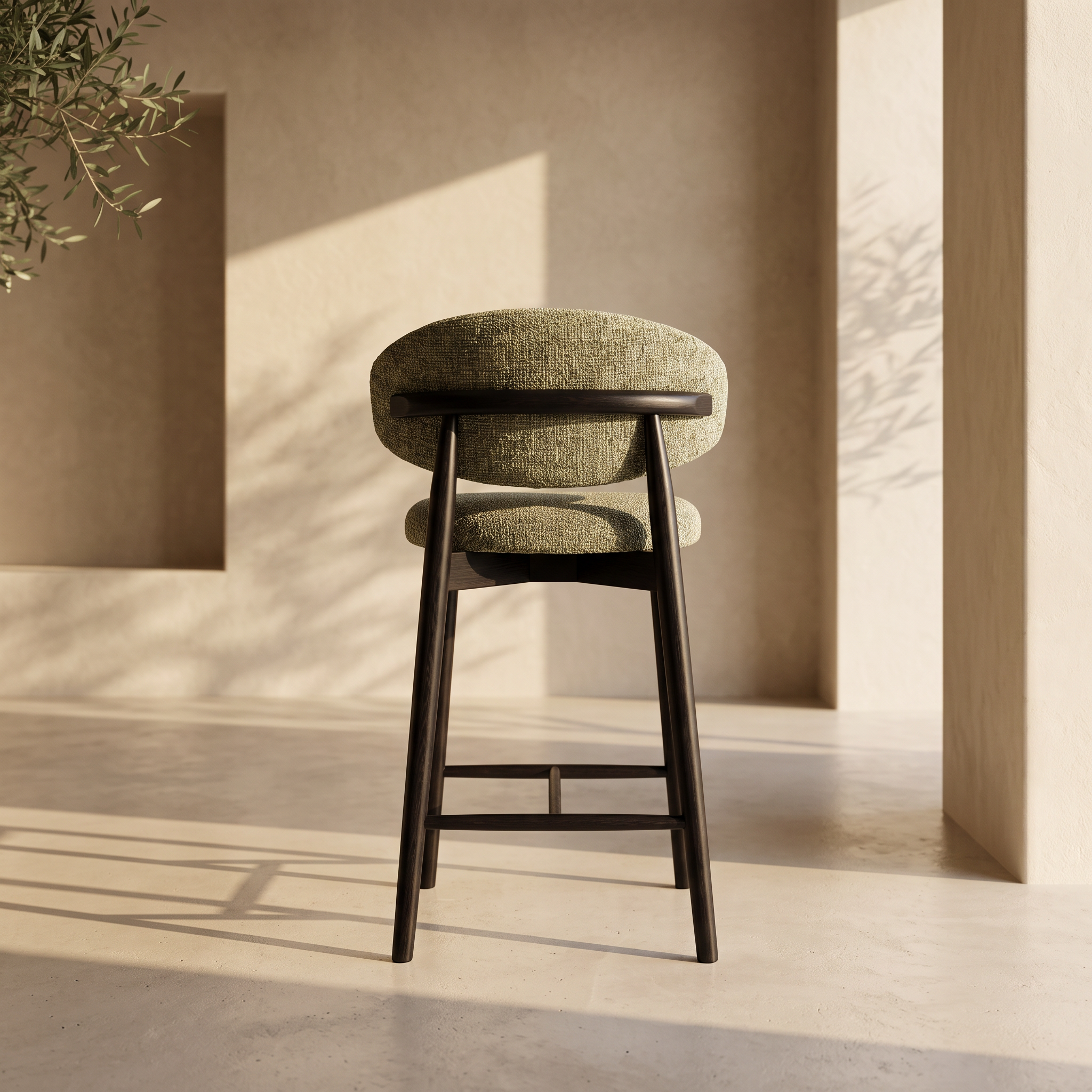 Tabouret JASPE Vert et Bois noir homa home
