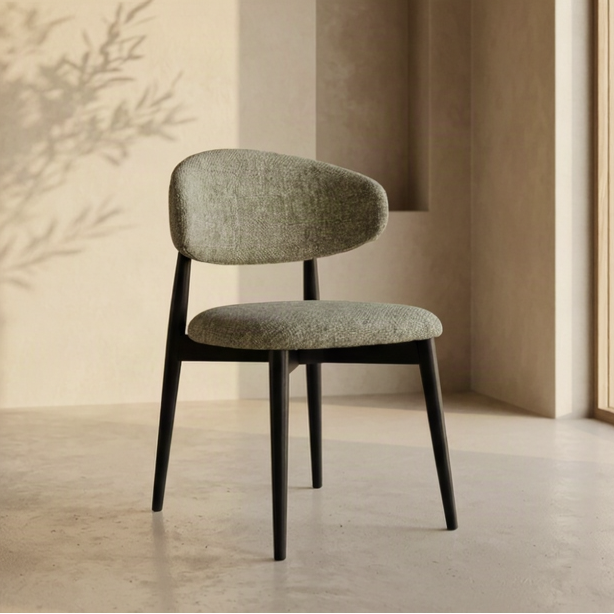 Chaise Jaspe Verte et Bois noir homa home
