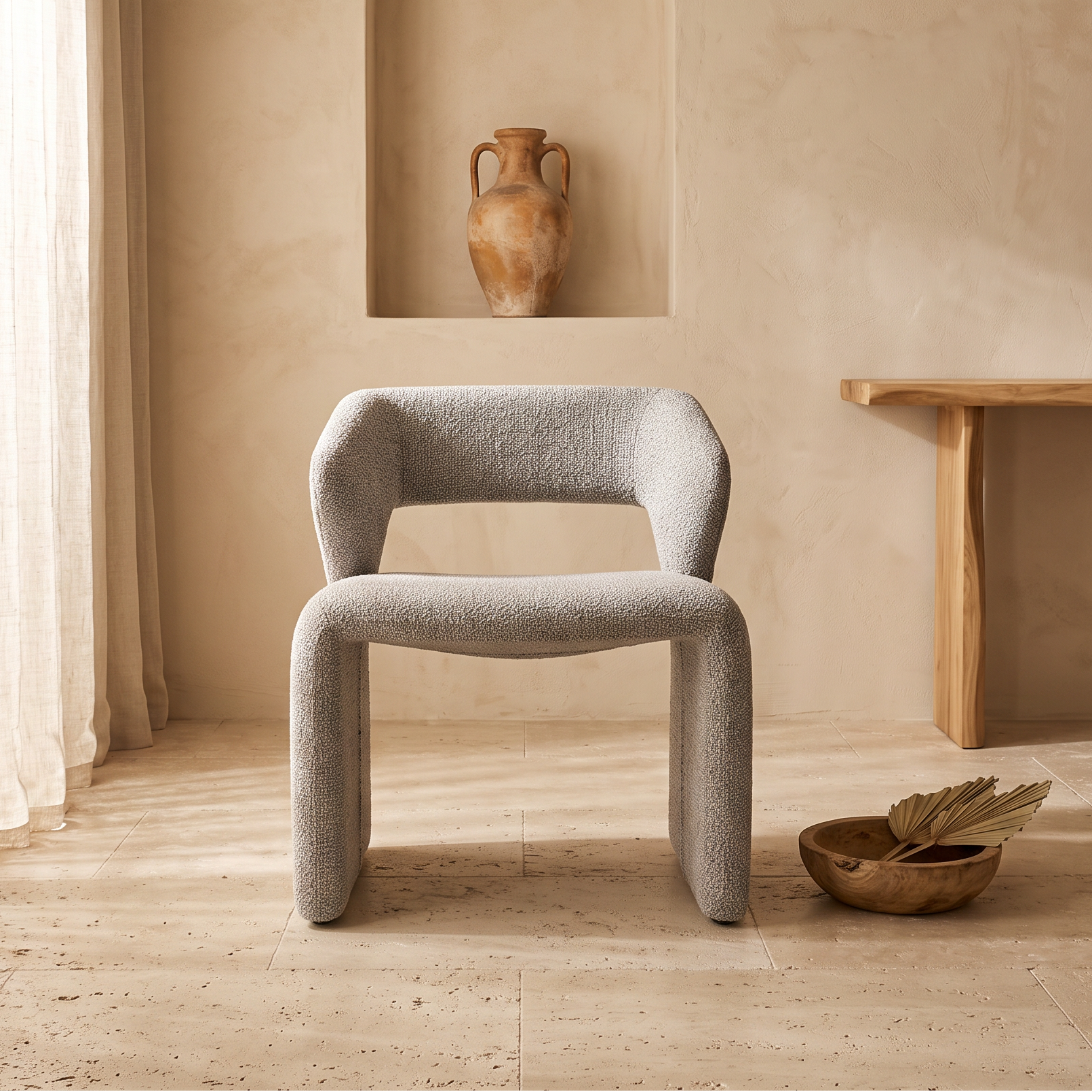 Chaise Roma Tissu Bouclette homa home
