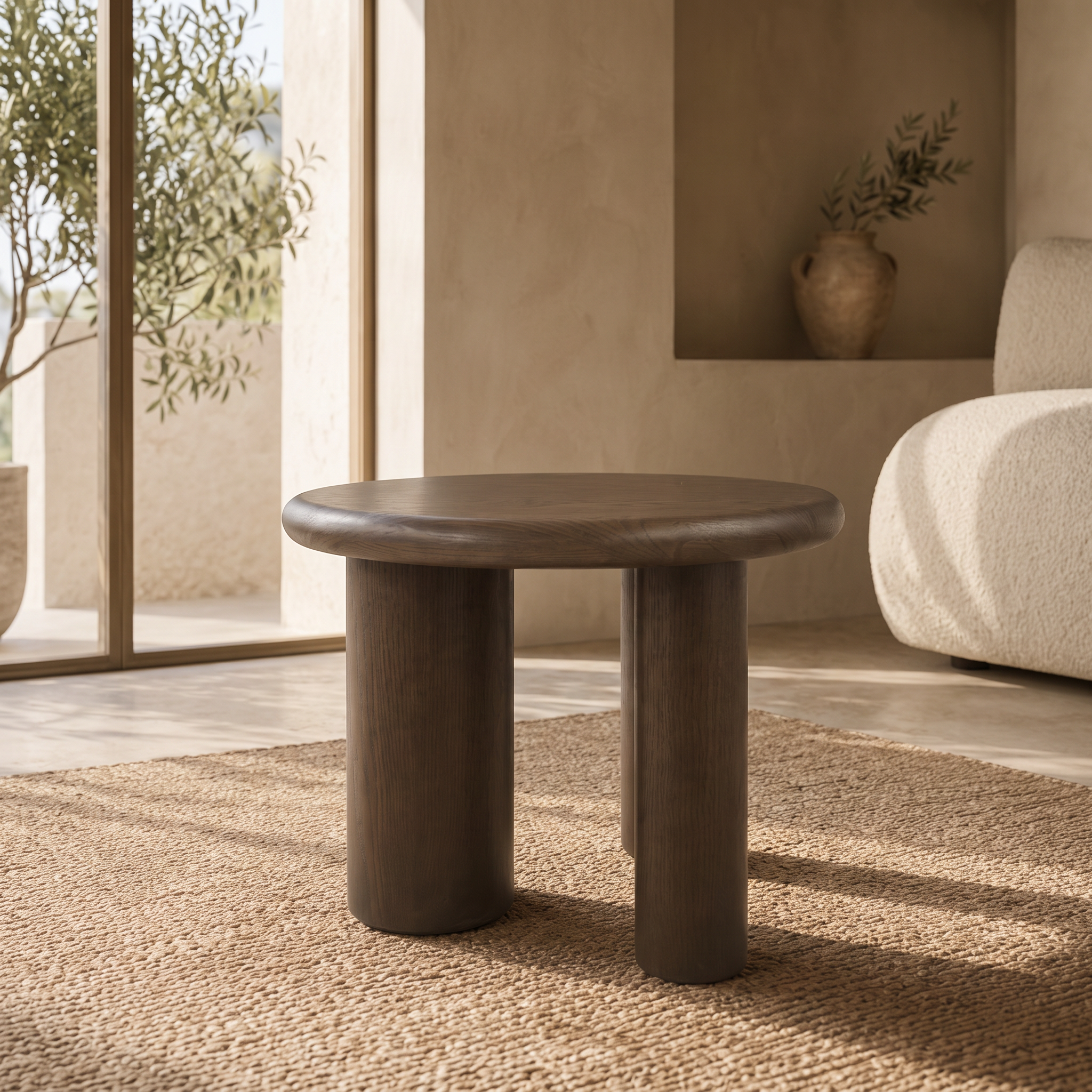 Table basse ANA ronde en noyer – Ø 60 × H 50 cm homa home
