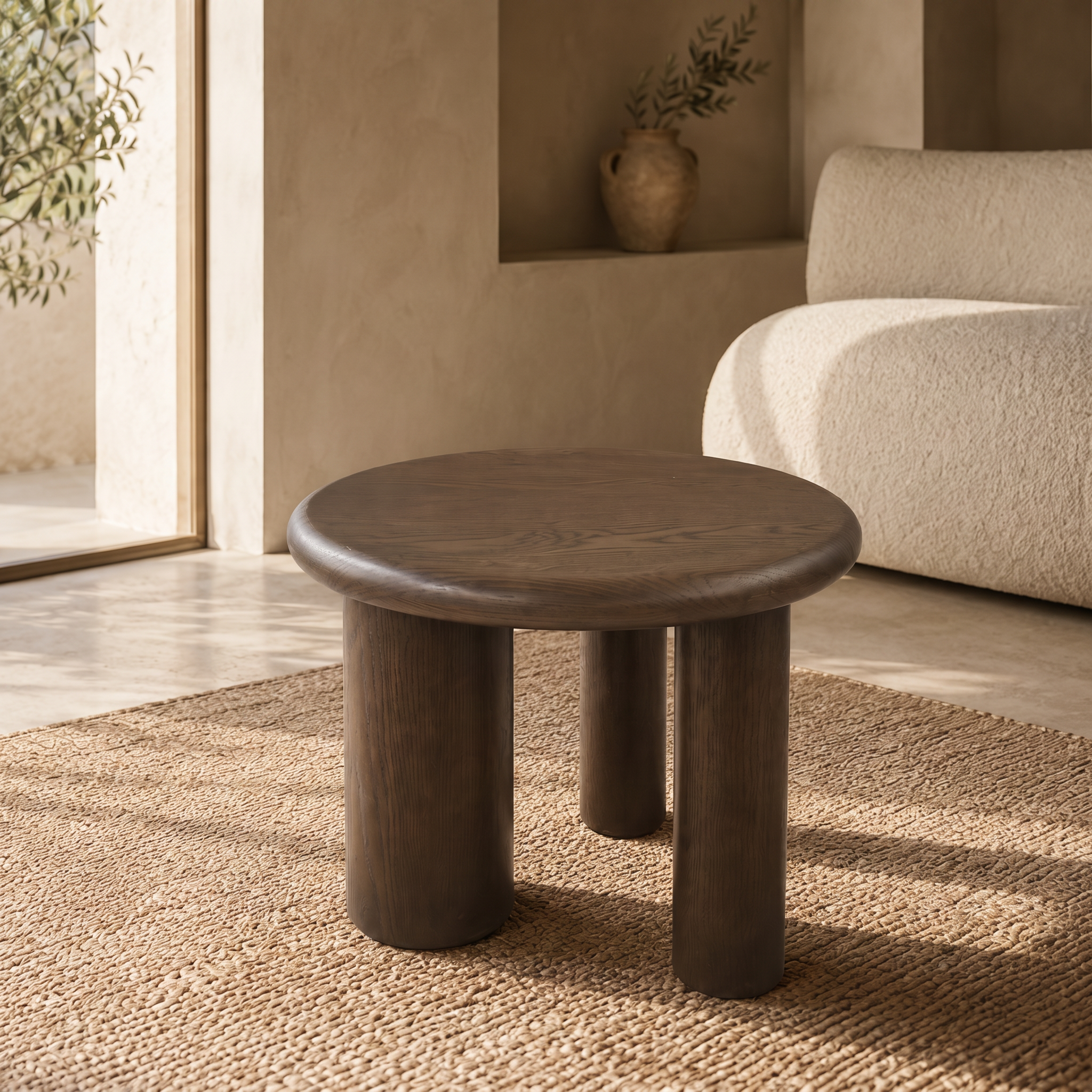 Table basse ANA ronde en noyer – Ø 60 × H 50 cm homa home
