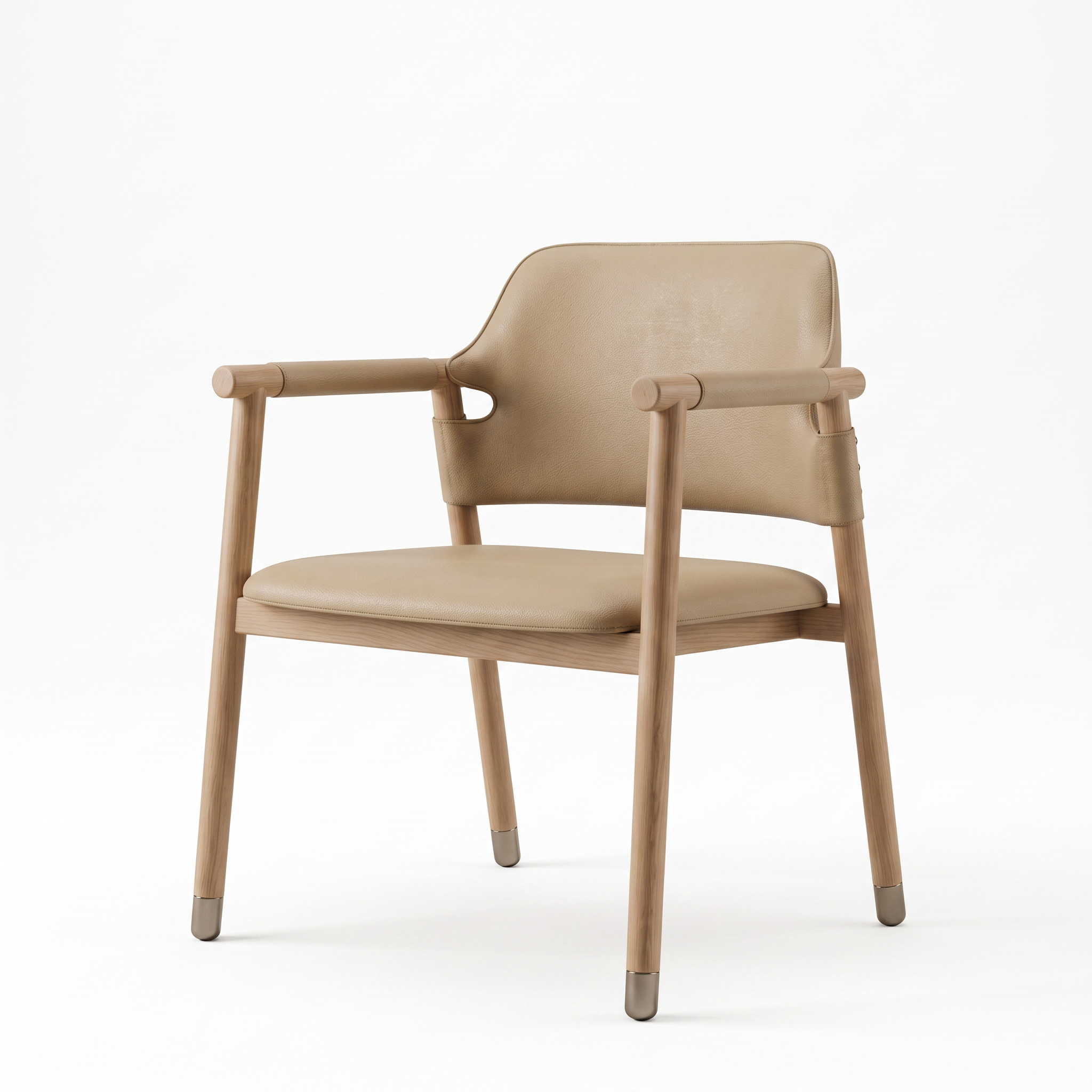Chaise AARHUS  assise en cuir homa home