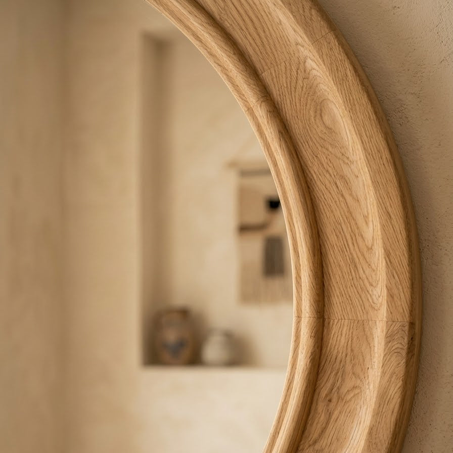 Miroir en Orme Recyclé Rond XXL