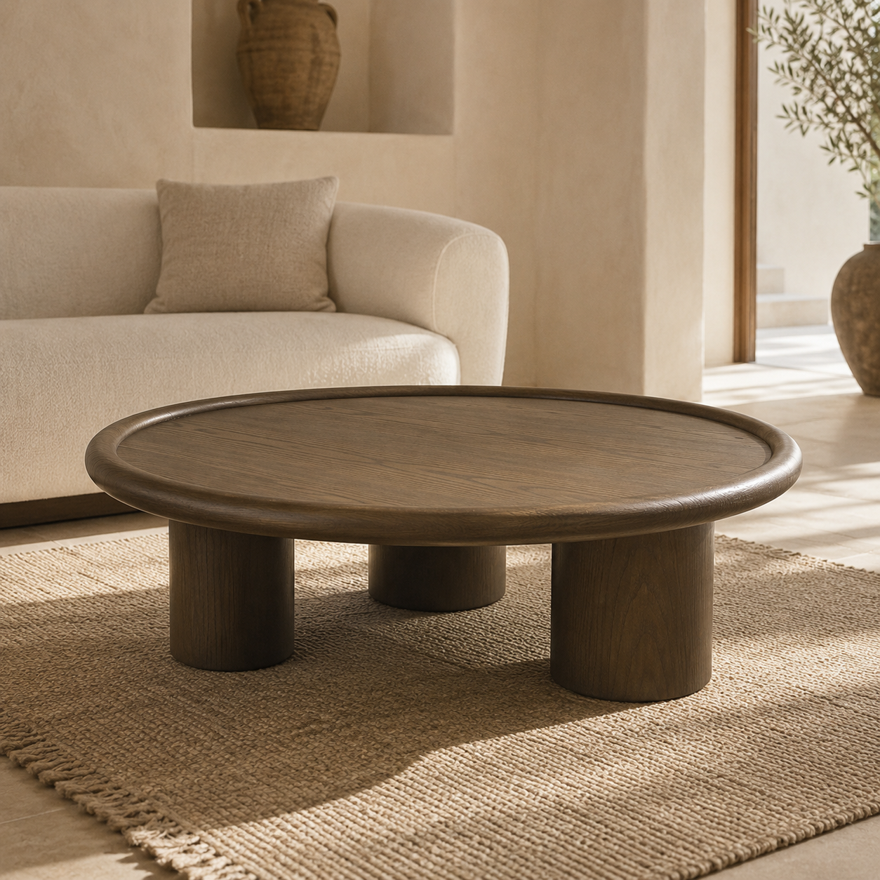 Table basse ANA ronde en noyer – Ø 110 cm homa home