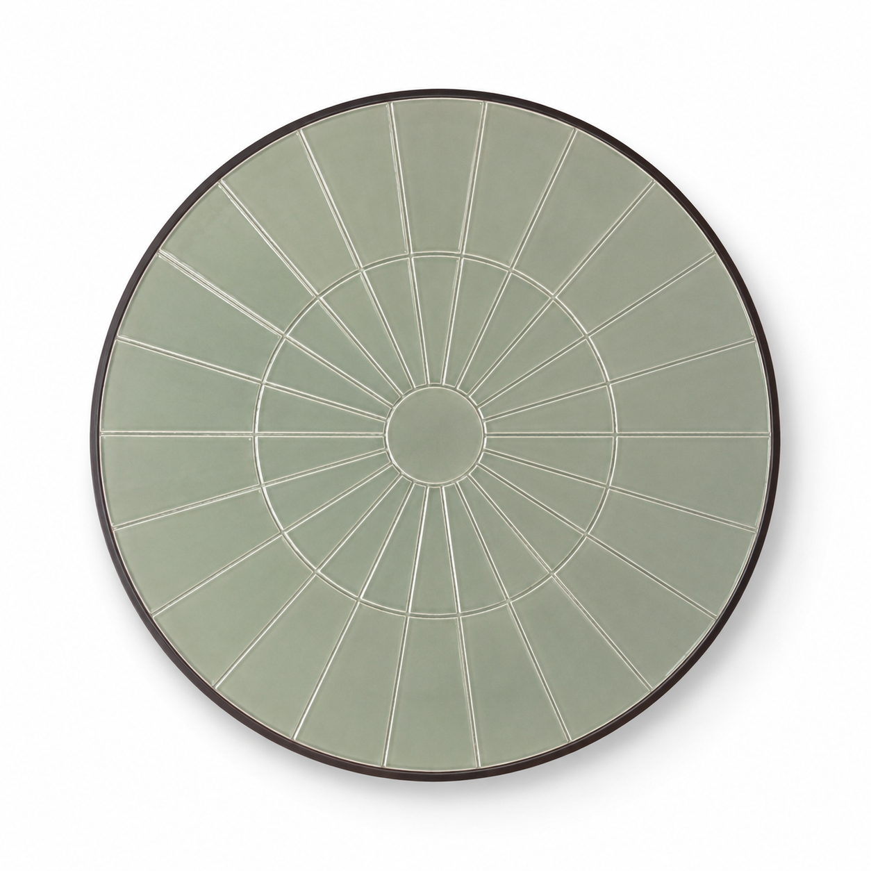 Table à manger ronde Ø120 cm en chêne foncé  et céramique